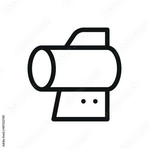 Portable blower heater line icon, industrial fan heater vector symbol with editable stroke