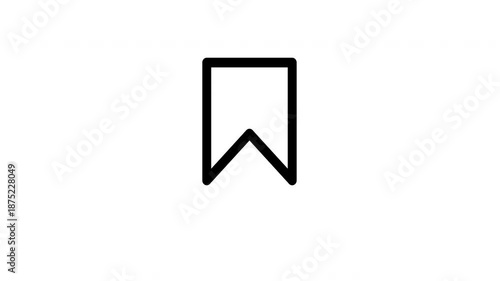 Black Bookmark Icon on White Background.