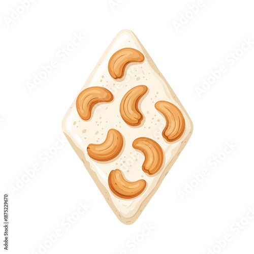 Sinhala traditional awurudu sweet with cashew nuts from Sri Lanka, a delicious festive treat