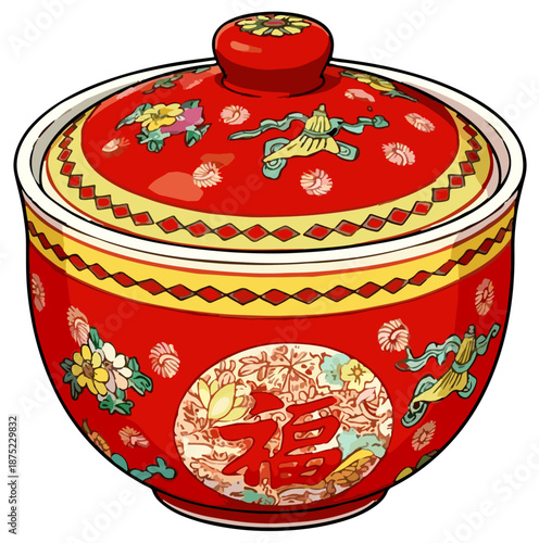 Traditional decorative ceramic jar