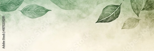 Mint Green Watercolor Leaves Illustration with Delicate Textures and Botanical Design Elements