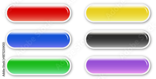 ぷっくりとした鮮やかな立体ボタンのイラストセット