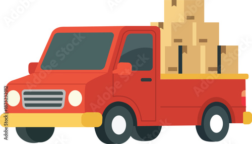 red truck with a trailer