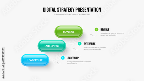 Business Report 3 Element Diagram Frame Design. Visual Proposal Presentation Template Vector Illustration. Investor Portfolio Three Step Infographic Slide Layout.
