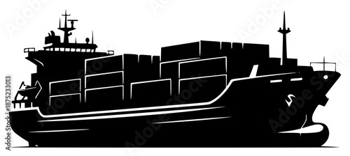 a black and white silhouette of a large boat, black, boat, large, ship, silhouette, against transparent background