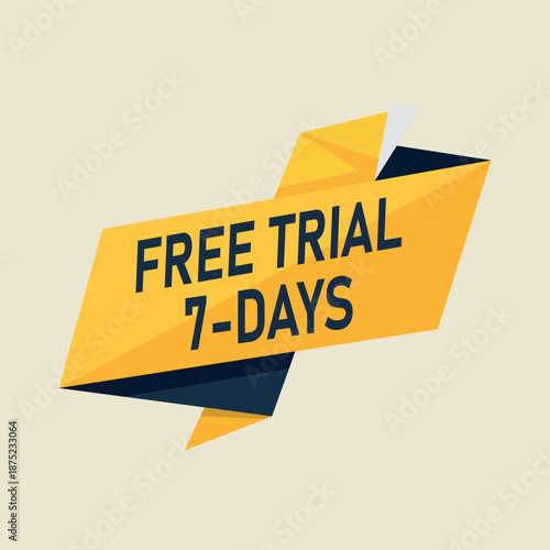 Bright yellow banner advertises a limited time seven day free trial offer