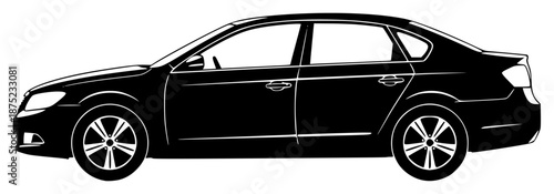 the drawing of a black sedan on a , black, car, drawing, illustration, sedan, silhouette, against transparent background
