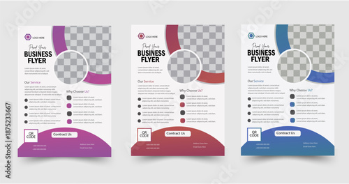 Innovative Template for Business Flyers and Brochures Design: high-end, contemporary layout with abstract visual components. Vector designs are appropriate for flyers,