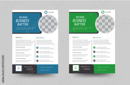 Minimal Corporate Flyer and Brochure Template, sleek modern layout with abstract design elements. Vector graphic design for business presentation, poster, cover, and annual report.