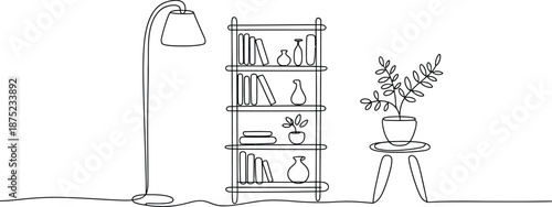 Bookshelf vector 