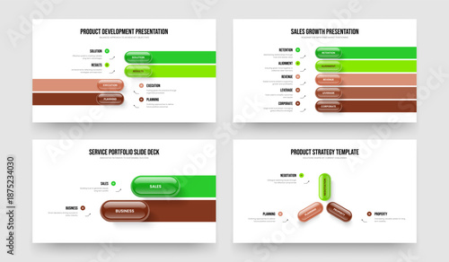 Marketing Review Four Five Two Three Element Infographic Frame Design Vector Illustration Set. Professional Portfolio 4 5 2 3 Step Diagram Presentation Layout Collection.