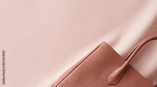 Valentine minimal premium background with copy space Stylish Pink Handbag on Soft Silk Background for Fashion Visuals Valentine elegant commercial design for branding