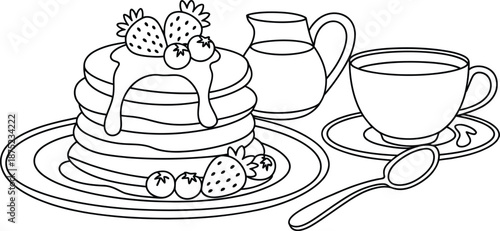 Stack of pancakes vector
