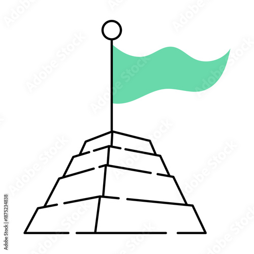 A doodle style illustration showing success flag