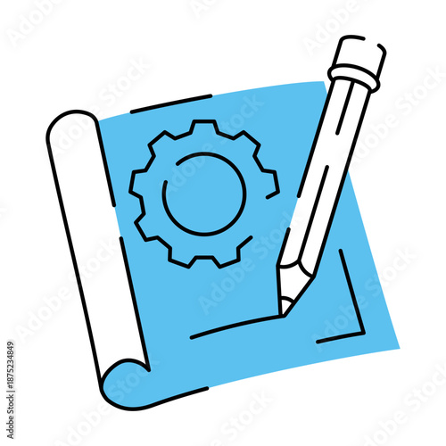 Hand drawn style illustration showing prototype