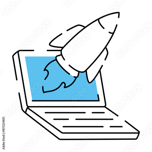 A sketchy illustration representing product launch