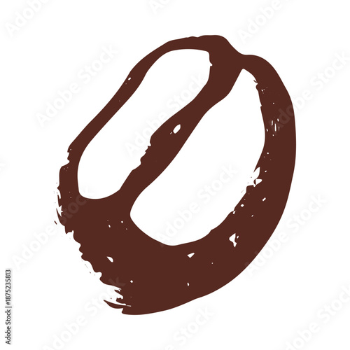 Hand drawn fresh roasted coffee bean Arabica robusta seed doodle Single element for print, web, design, decor