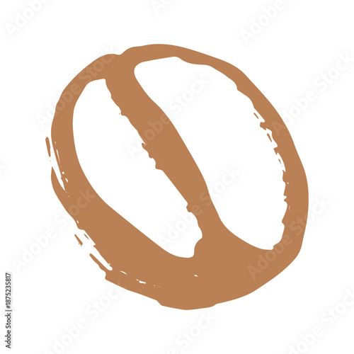 Hand drawn fresh roasted coffee bean Arabica robusta seed doodle Single element for print, web, design, decor