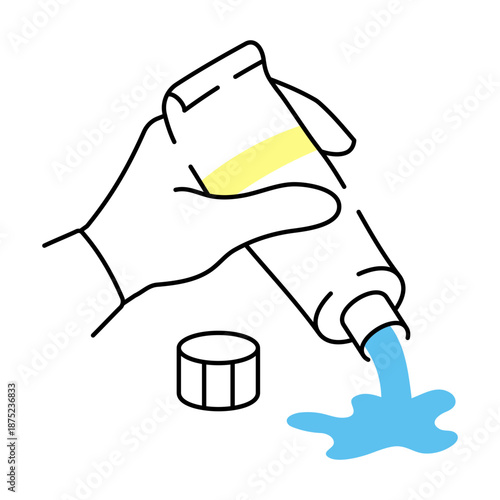 A hand drawn illustration showing a paint tube