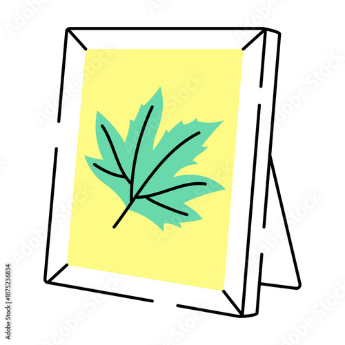 A doodle style illustration depicting a leaf frame