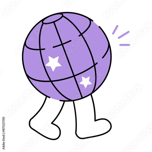 A hand drawn illustration showing a disco ball