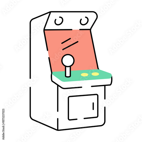 A hand drawn illustration depicting an arcade joystick