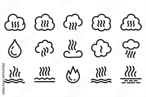 Weather humidity icons for forecast platforms and reporting tools
