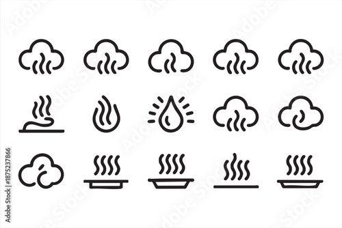 Condensation and mist icons for air quality monitoring dashboards