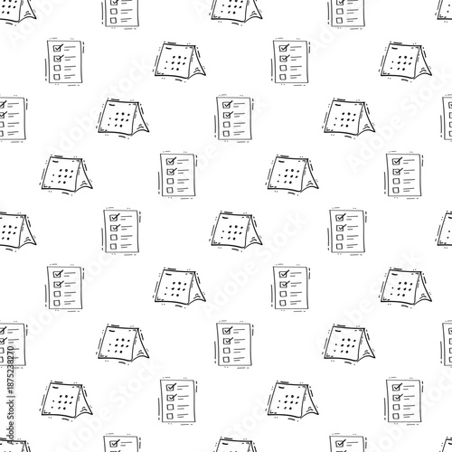 Doodle business plan seamless pattern, startup growth idea element background