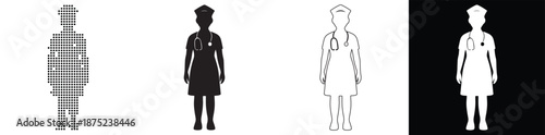 Diverse silhouettes of medical professionals representing healthcare workers