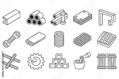 Factory Equipment Icons for Supply Chain Interfaces