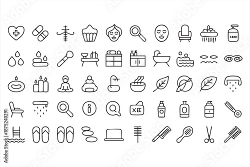 Relaxation and Massage Symbols for Holistic Therapy Apps