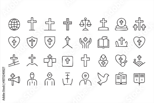 Ministry Outreach Icon Set for Charity and Community Campaigns