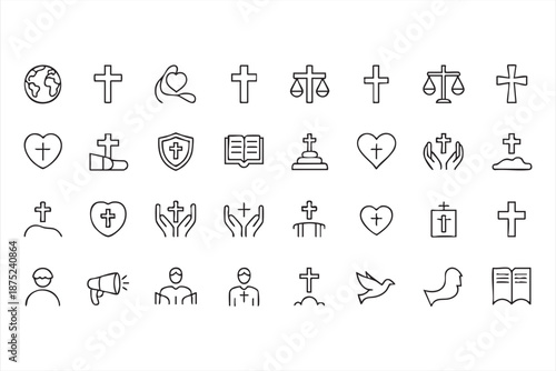 Faith and Worship Symbol Collection for Religious Education Templates