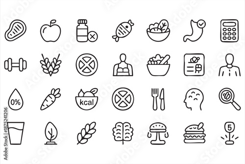 Diet Restriction and Allergy Awareness Icons for Healthcare Interfaces
