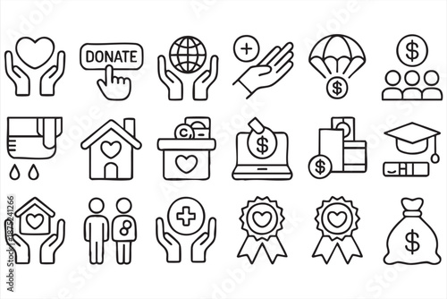 Online Donation and Charity Payment Symbols for Fundraising Pages