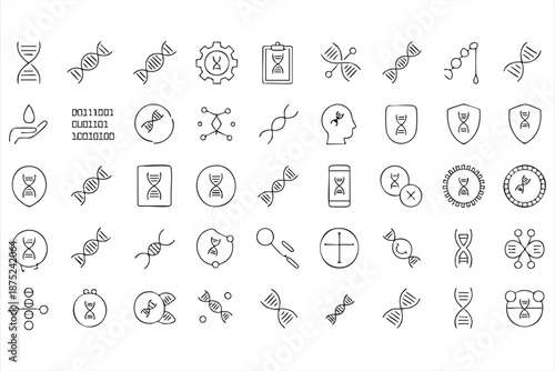 Medical Genetics Research Icons for Science Platform Interfaces
