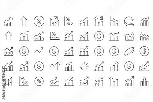 Investment Analytics Chart Icons for Corporate Finance Platforms