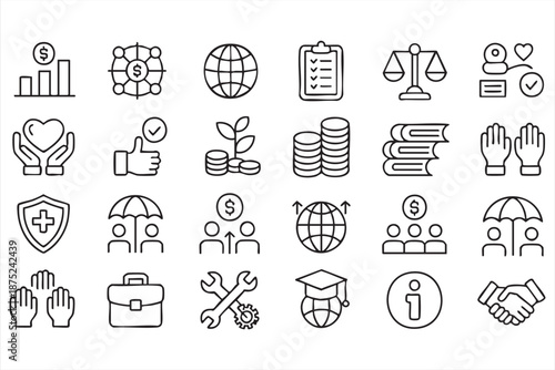 Community Teamwork People Icons for Diversity and HR Platforms
