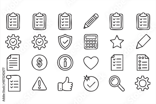 Office Workflow Control Icons for Corporate Management Platforms