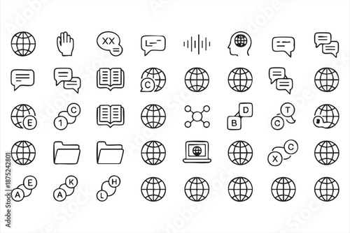 International Connectivity Icons for Technology Dashboards and Web Systems