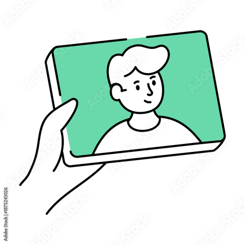 A drawing style illustration depicting online tutor
