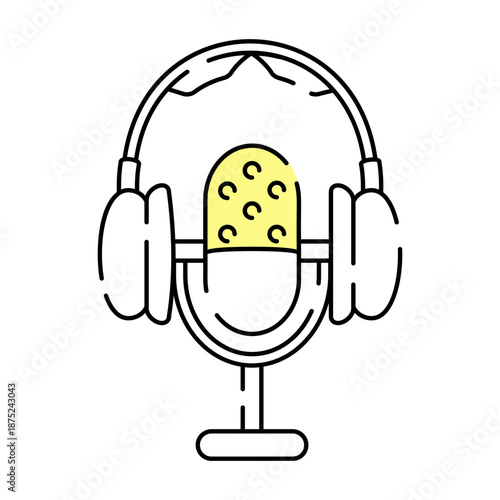 Hand drawn style illustration showing audio lesson