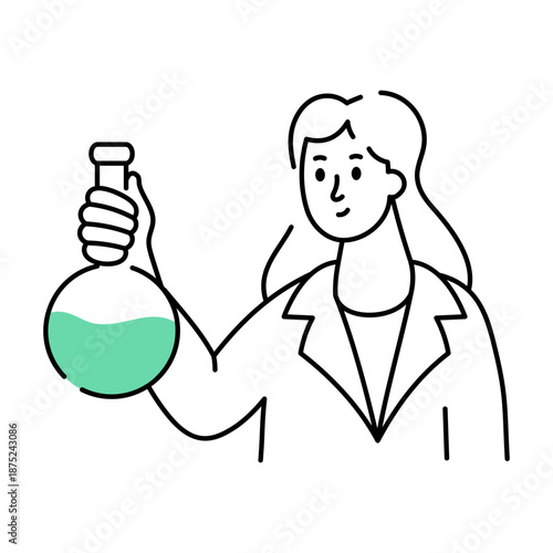 A doodle style illustration showing scientist