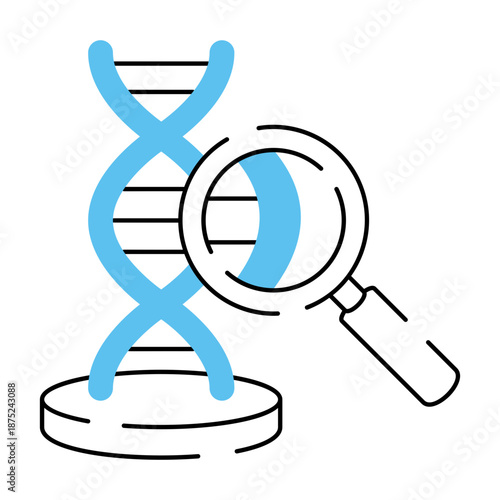 A drawing style illustration depicting dna analysis
