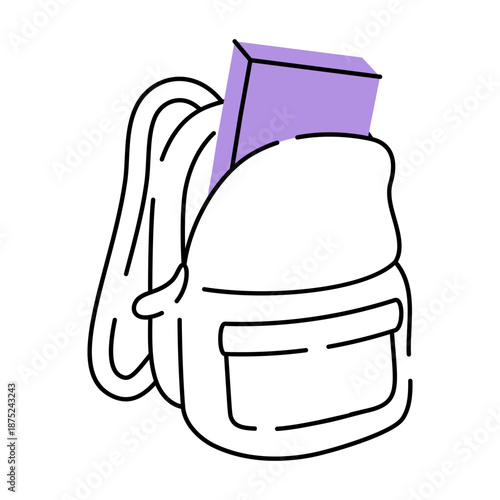 A drawing style illustration depicting student backpack