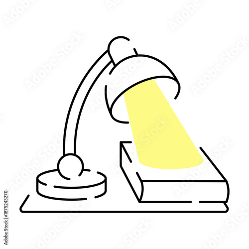 A doodle style illustration showing study desk