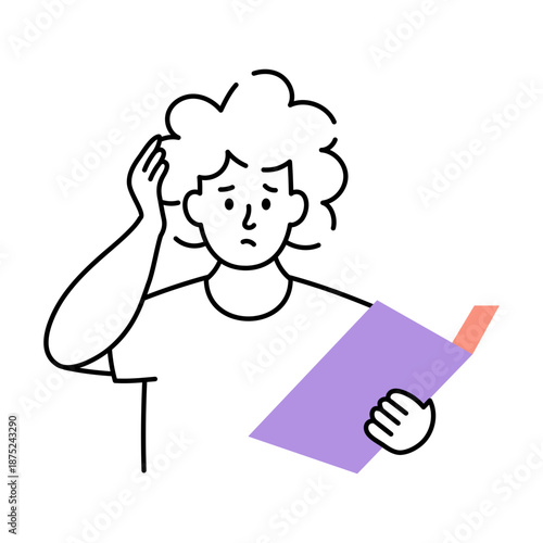 A drawing style illustration depicting study stress