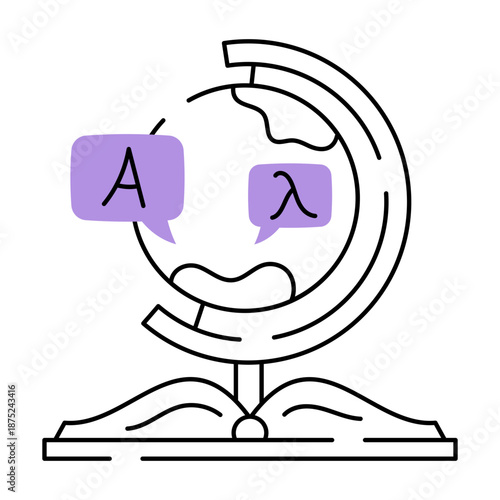 A drawing style illustration depicting global language