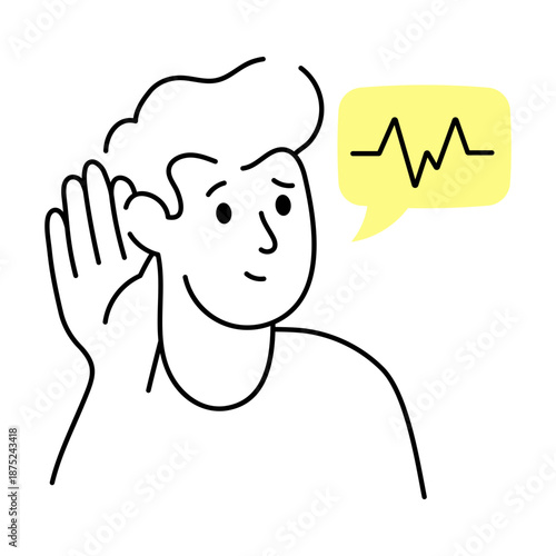 Hand drawn style illustration showing listening